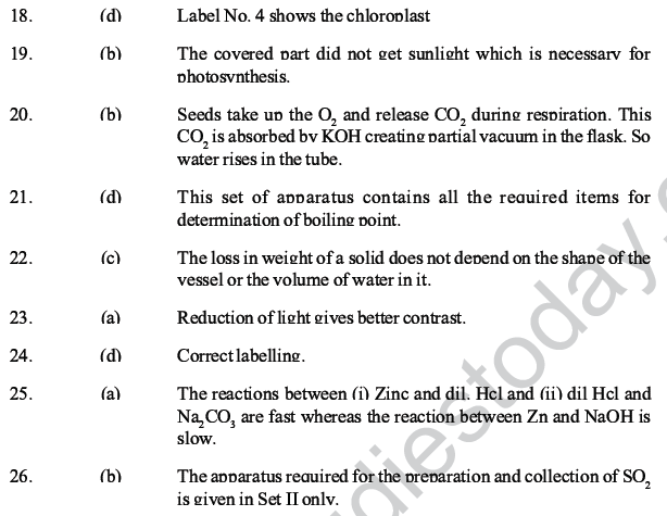 CBSE Class 10 Science MCQs Set 2, Multiple Choice Questions